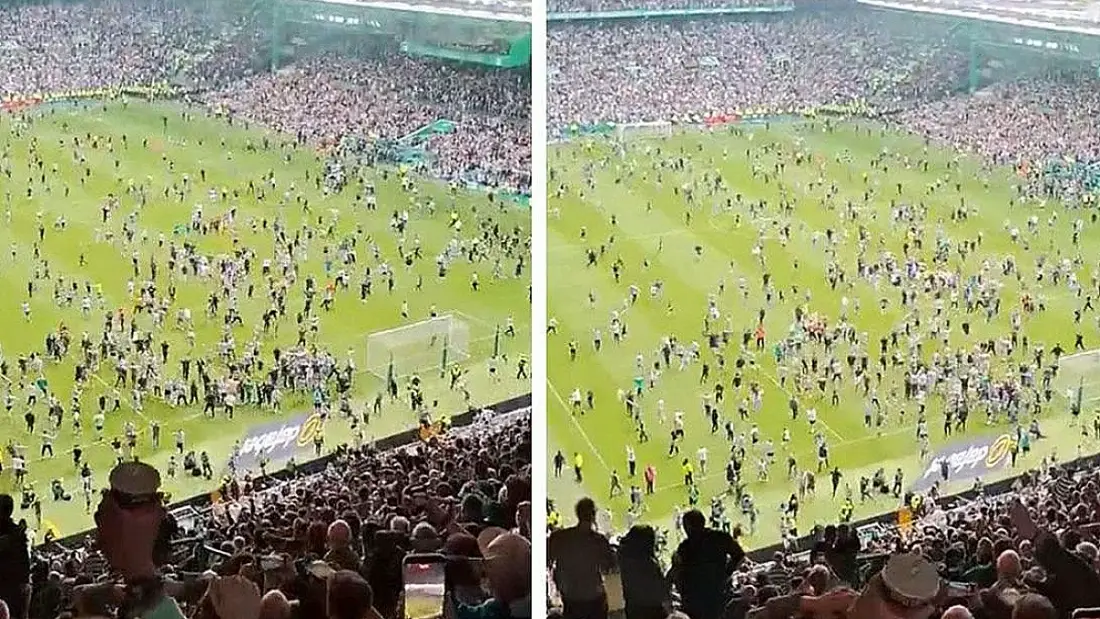 Celtic Taraftarı Sahaya İnince Şampiyonluk Tehlikeye Girdi