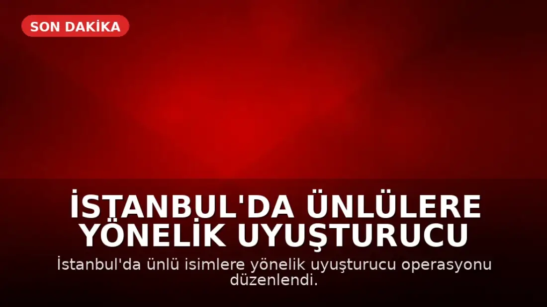 İstanbul'da Ünlülere Yönelik Uyuşturucu Operasyonu: 25 Gözaltı Kararı