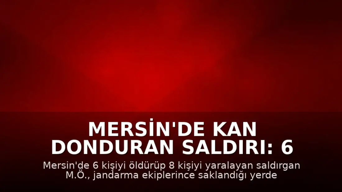 Mersin'de Kan Donduran Saldırı: 6 Ölü, 8 Yaralı, Fail İntihar Etti
