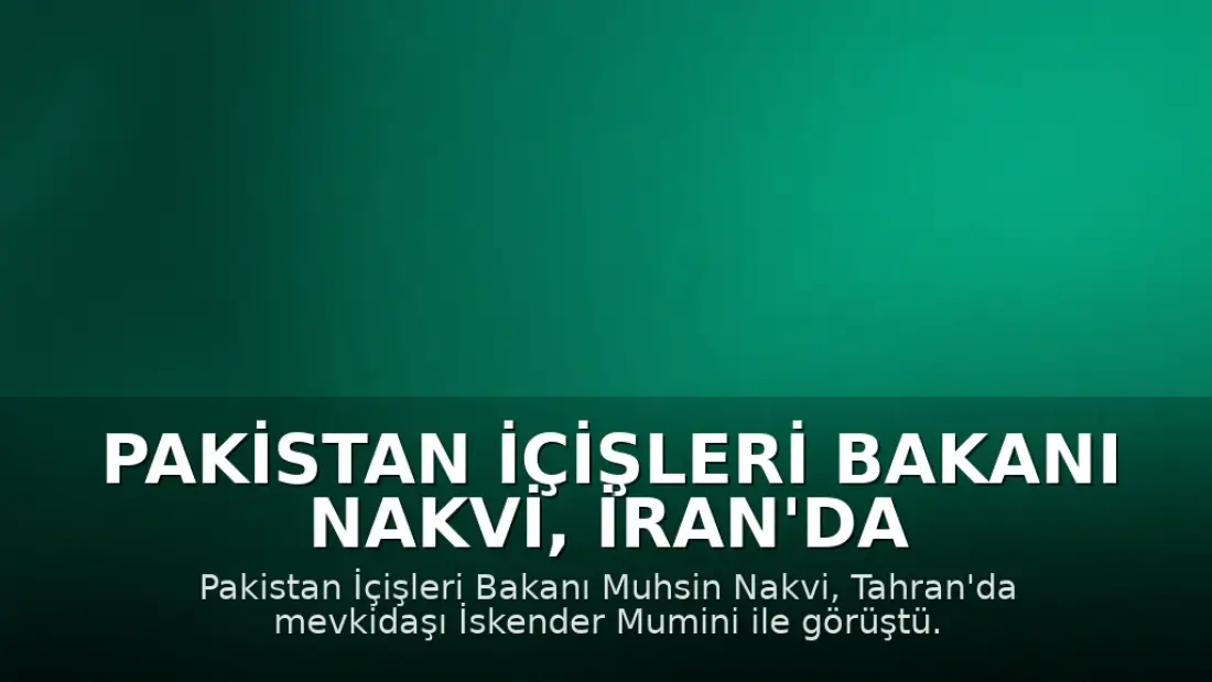 Pakistan İçişleri Bakanı Nakvi, İran'da Mevkidaşı Mumini ile Görüştü