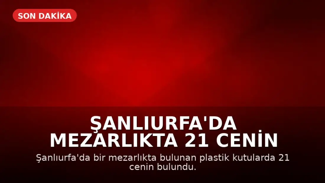 Şanlıurfa'da Mezarlıkta 21 Cenin Bulundu