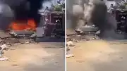 Sanayi Sitesinde Tamirdeki Otomobil Alev Aldı