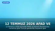 12 Temmuz 2026 AFAD ve Kandilli Verileri: Türkiye Genelinde Son Depremler
