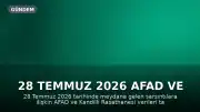 28 Temmuz 2026 AFAD ve Kandilli Rasathanesi Son Depremler Listesi