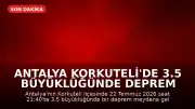 Antalya Korkuteli'de 3.5 Büyüklüğünde Deprem Meydana Geldi