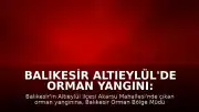 Balıkesir Altıeylül'de Orman Yangını: Müdahale Devam Ediyor