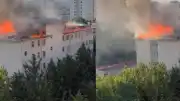 Beylikdüzü'nde Bir Okulun Çatısında Yangın Çıktı