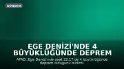 Ege Denizi'nde 4 büyüklüğünde deprem kaydedildi