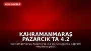 Kahramanmaraş Pazarcık'ta 4.2 Büyüklüğünde Deprem Meydana Geldi