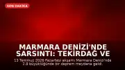Marmara Denizi'nde Sarsıntı: Tekirdağ ve İstanbul'da Hissedildi