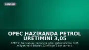 OPEC Haziranda Petrol Üretimini 3,05 Milyon Varil Artırdı