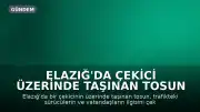 Elazığ'da Çekici Üzerinde Taşınan Tosun Trafikte İlgi Odağı Oldu