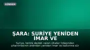 Şara: Suriye Yeniden İmar ve Kalkınma Yoluna Girdi