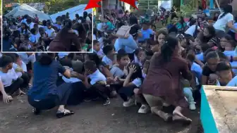 Filipinler'de 7,8'lik Deprem: Okulda Panik Anları Kamerada