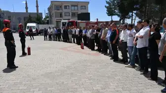 Mardin'in Derik İlçesinde Yangın Söndürme ve Tahliye Tatbikatı Yapıldı