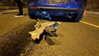 Tekirdağ'da Açık Rögar Kapağına Çarpan Otomobil Hurdaya Döndü