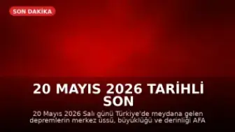 20 Mayıs 2026 Tarihli Son Depremler: AFAD ve Kandilli Verileri Açıklandı
