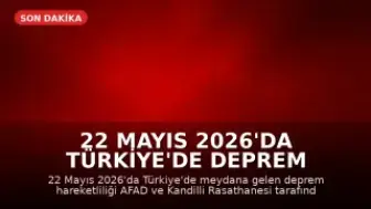 22 Mayıs 2026'da Türkiye'de Deprem Hareketliliği: AFAD ve Kandilli Son Verileri Açıklıyor