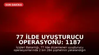 77 İlde Uyuşturucu Operasyonu: 1187 Tutuklama Gerçekleşti