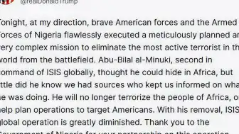 ABD Başkanı Trump: DEAŞ'ın Küresel İkinci Komutanı Öldürüldü