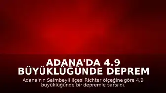 Adana'da 4.9 Büyüklüğünde Deprem Meydana Geldi