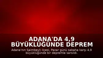 Adana'da 4,9 Büyüklüğünde Deprem Meydana Geldi