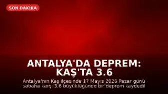 Antalya'da Deprem: Kaş'ta 3.6 Büyüklüğünde Sarsıntı