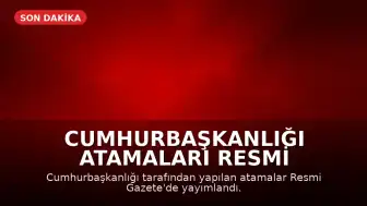 Cumhurbaşkanlığı Atamaları Resmi Gazete'de Yayımlandı