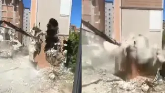Esenyurt'ta Kentsel Dönüşüm Yıkımında Çökme: Toz Bulutu Çevreyi Kapladı