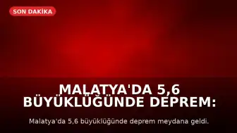 Malatya'da 5,6 Büyüklüğünde Deprem: İlk Belirlemelere Göre Can Kaybı ve Yıkım Yok