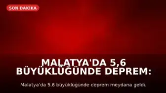 Malatya'da 5,6 Büyüklüğünde Deprem: İlk Belirlemelere Göre Can Kaybı ve Yıkım Yok