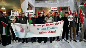 Nevşehir'de Küresel Sumud Filosu'na Destek Eylemi