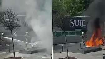 Şişli'de Seyir Halindeki Otomobil Alev Aldı, O Anlar Kameraya Yansıdı