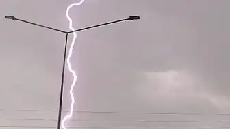 Tokat'ta Yıldırım Düşme Anı Kameraya Yansıdı