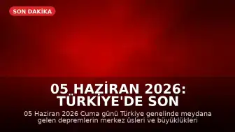 05 Haziran 2026: Türkiye'de Son Depremler ve AFAD Verileri