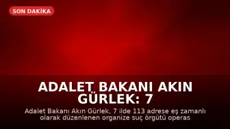 Adalet Bakanı Akın Gürlek: 7 ilde 113 adrese eş zamanlı suç örgütü operasyonu