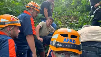 Rize Çayeli'nde ilkel teleferik kazası: 1 kişi yaralandı