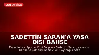 Sadettin Saran'a Yasa Dışı Bahse Teşvikten Hapis Cezası