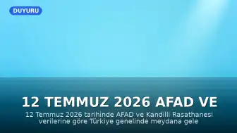 12 Temmuz 2026 AFAD ve Kandilli Verileri: Türkiye Genelinde Son Depremler