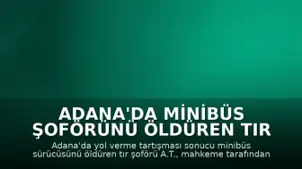 Adana'da minibüs şoförünü öldüren tır şoförüne hapis cezası