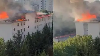 Beylikdüzü'nde Bir Okulun Çatısında Yangın Çıktı