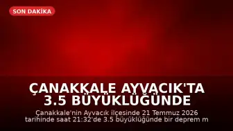 Çanakkale Ayvacık'ta 3.5 Büyüklüğünde Deprem Meydana Geldi