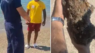Çanakkale Kepez'de Halk Plajında Patlamamış Askeri Mühimmat Tespit Edildi