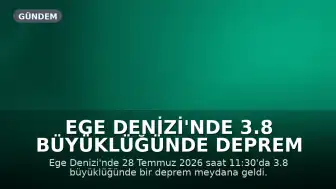 Ege Denizi'nde 3.8 Büyüklüğünde Deprem Meydana Geldi