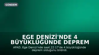 Ege Denizi'nde 4 büyüklüğünde deprem kaydedildi