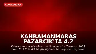 Kahramanmaraş Pazarcık'ta 4.2 Büyüklüğünde Deprem Meydana Geldi