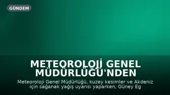 Meteoroloji Genel Müdürlüğü'nden Kuvvetli Sağanak ve Sert Rüzgar Uyarısı