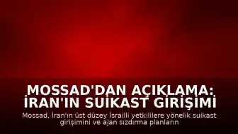 Mossad'dan Açıklama: İran'ın Suikast Girişimi Engellendi