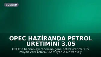 OPEC Haziranda Petrol Üretimini 3,05 Milyon Varil Artırdı