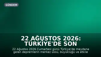 22 Ağustos 2026: Türkiye'de Son Depremler ve AFAD Sonuçları